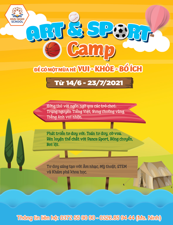 Chương trình trại hè bán trú ART & SPORT CAMP 2021